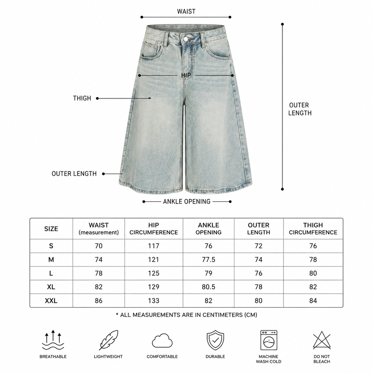 LENCE Retro Denim Shorts