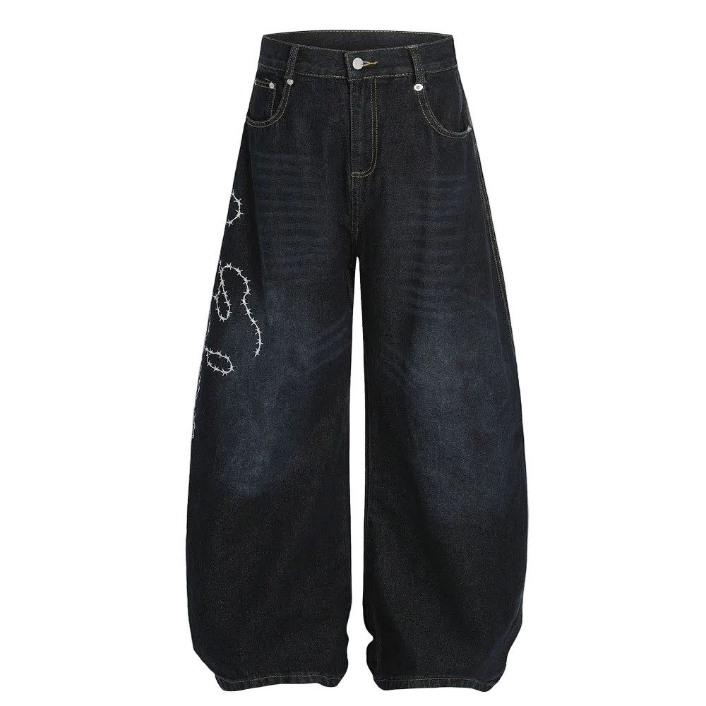 LENCE Washed Wide Jeans