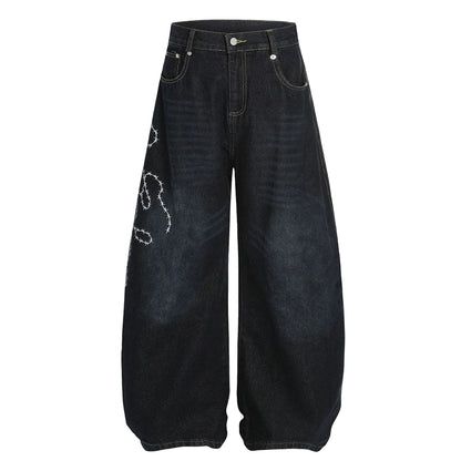 LENCE Washed Wide Jeans