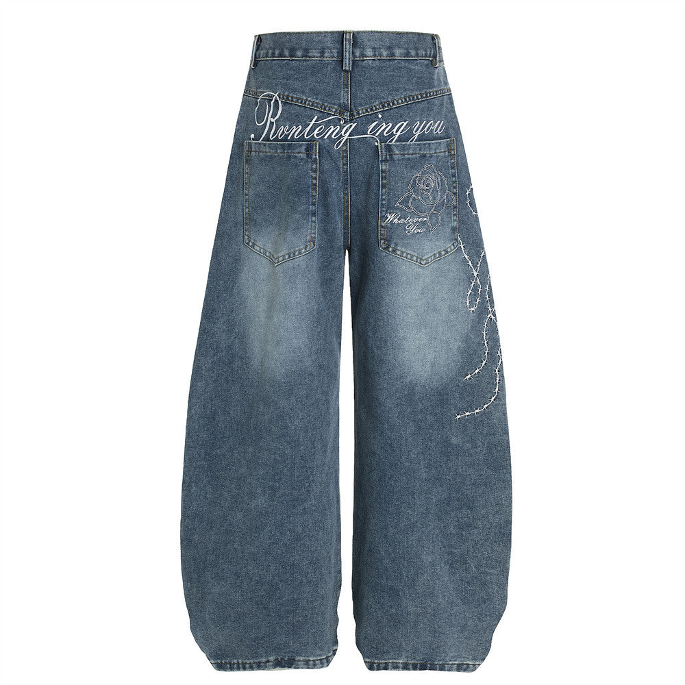 LENCE Washed Wide Jeans