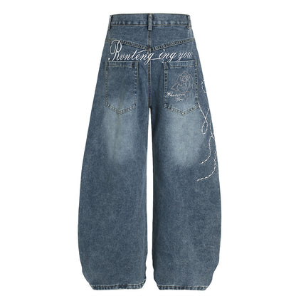 LENCE Washed Wide Jeans