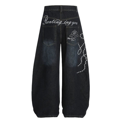 LENCE Washed Wide Jeans