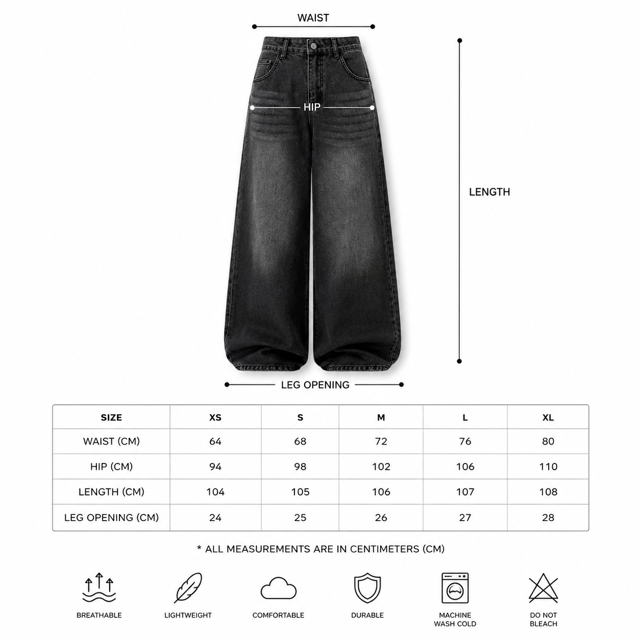 LENCE Retro Wide Jeans