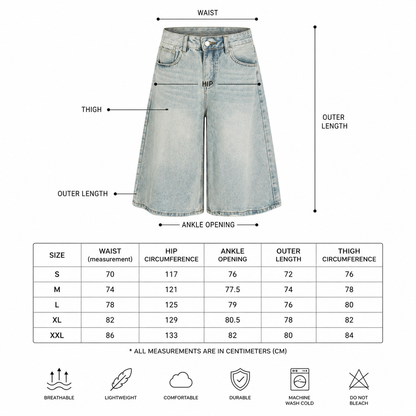 LENCE Retro Denim Shorts