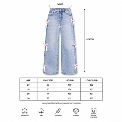 LENCE Bow Wash Jeans
