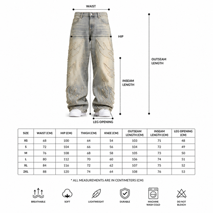 LENCE Vintage Batwing Jeans - Lence Store