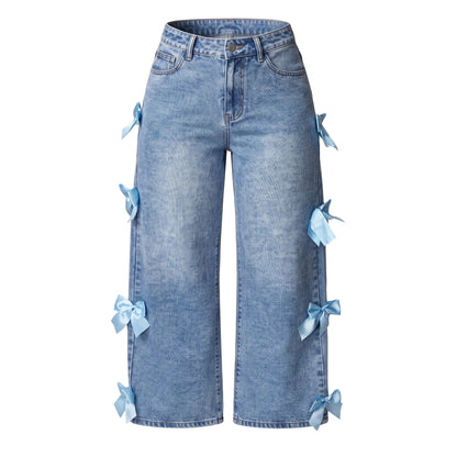 LENCE Bow Wash Jeans