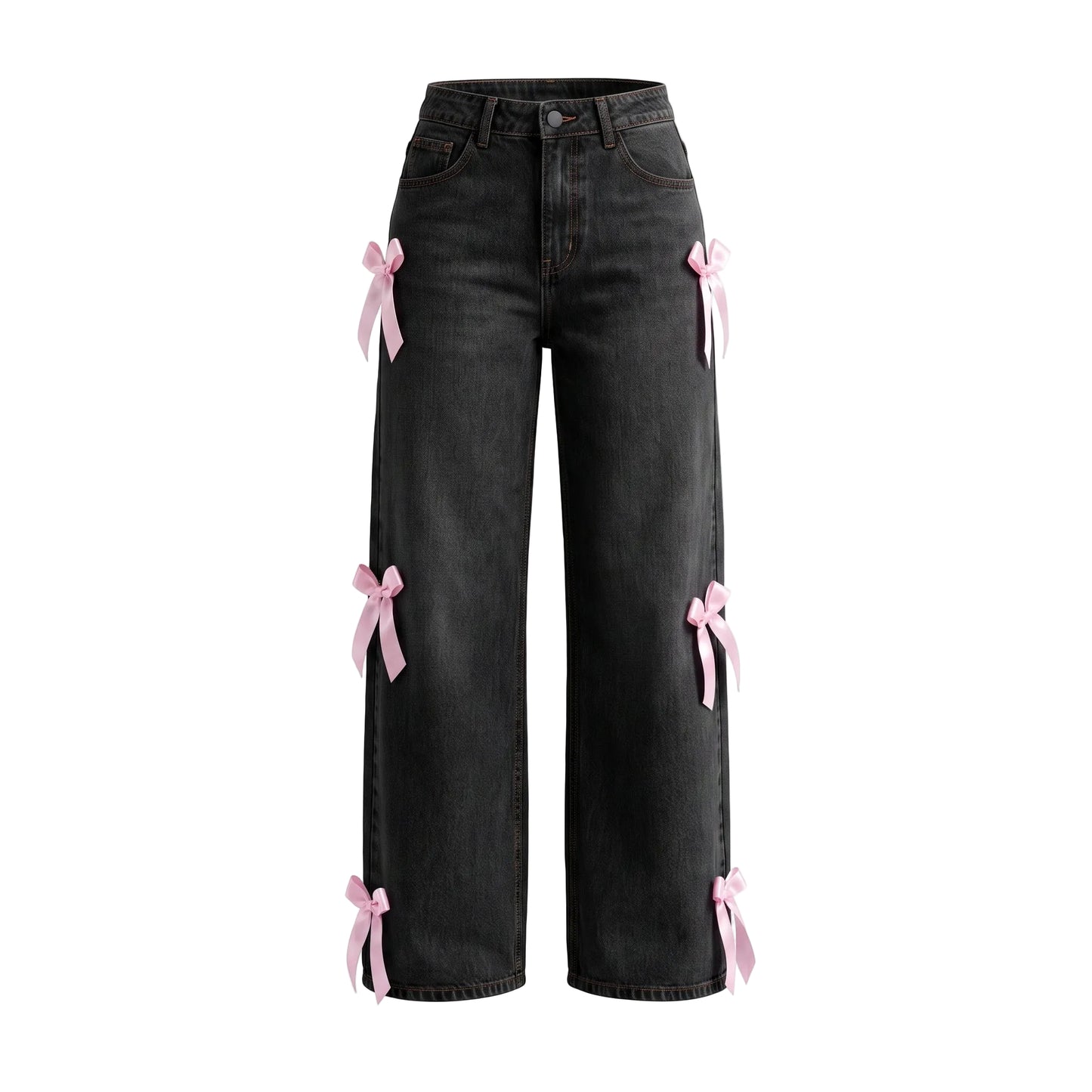 LENCE Bow Wash Jeans
