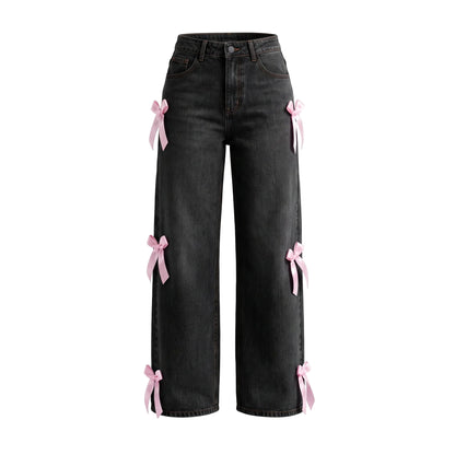 LENCE Bow Wash Jeans