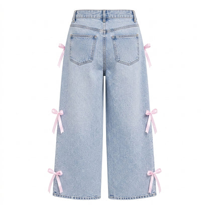 LENCE Bow Wash Jeans