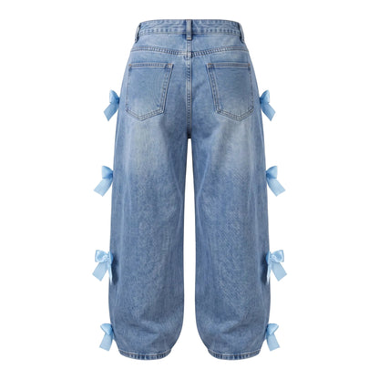 LENCE Bow Wash Jeans
