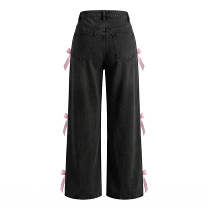 LENCE Bow Wash Jeans