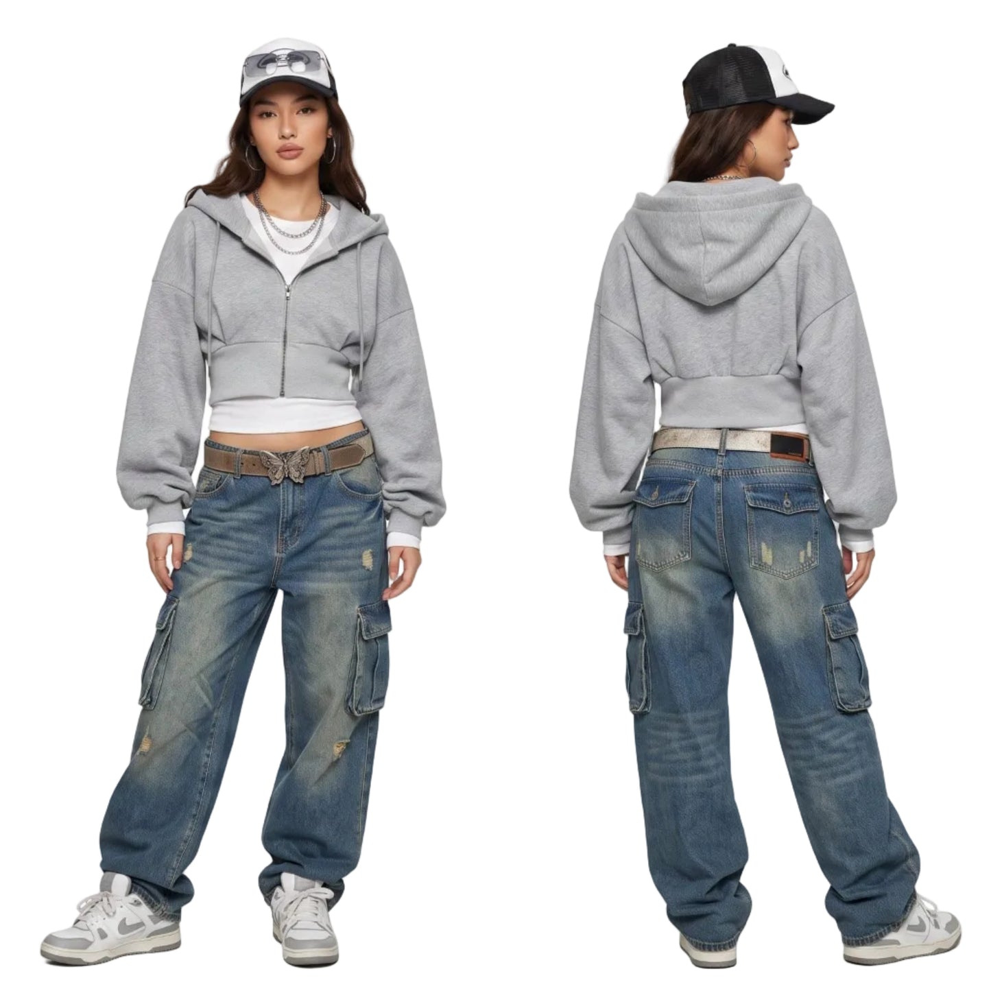 LENCE Cropped Zip Hoodie