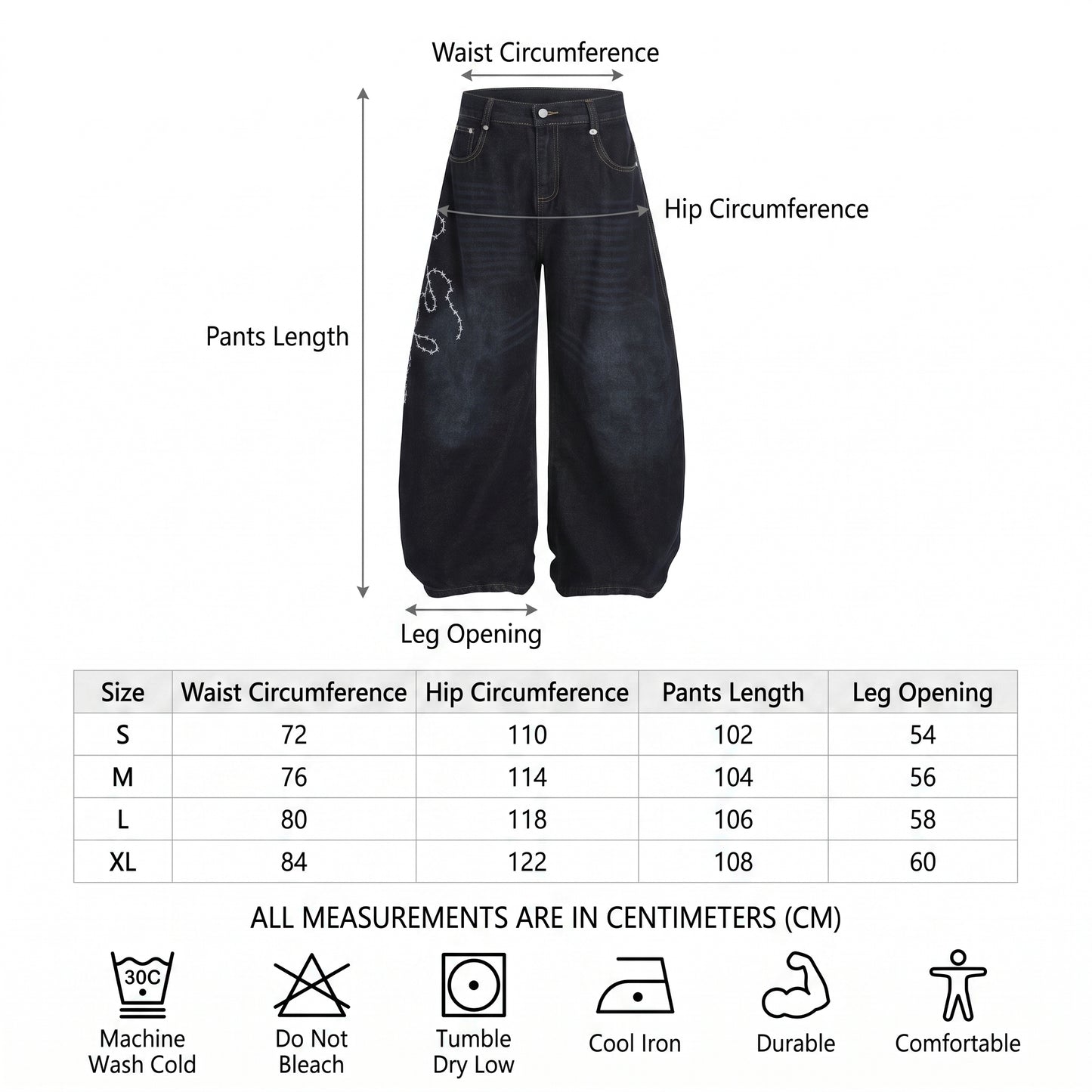 LENCE Washed Wide Jeans