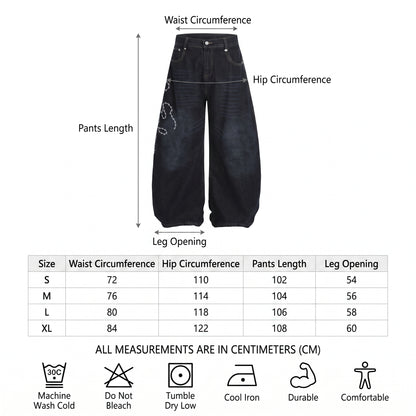 LENCE Washed Wide Jeans