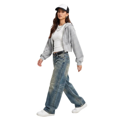 LENCE Cropped Zip Hoodie