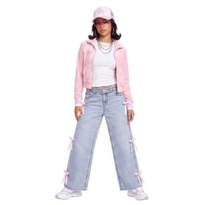 LENCE Bow Wash Jeans