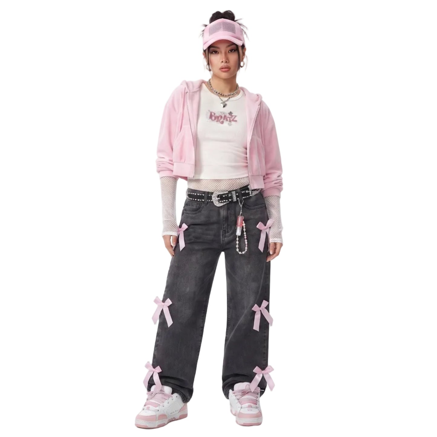 LENCE Bow Wash Jeans