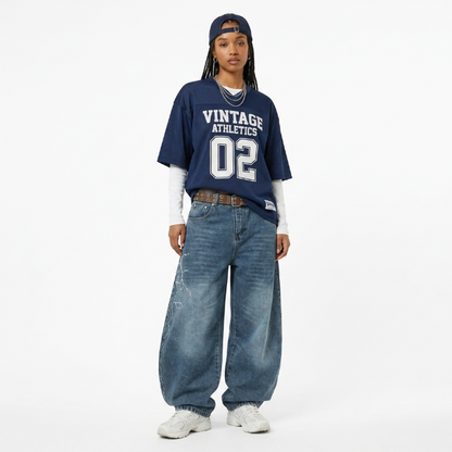 LENCE Washed Wide Jeans