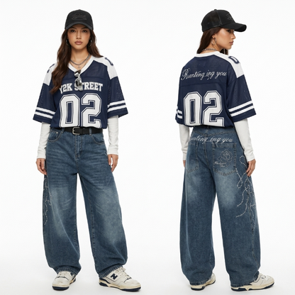 LENCE Washed Wide Jeans