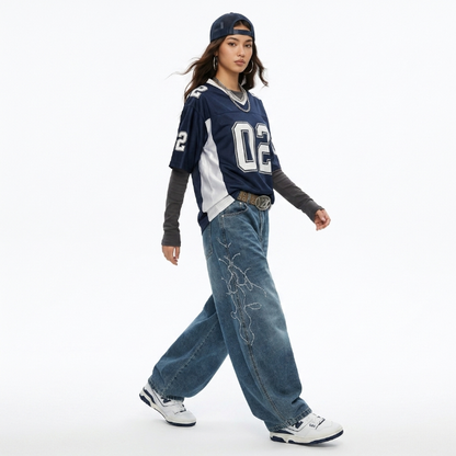 LENCE Washed Wide Jeans