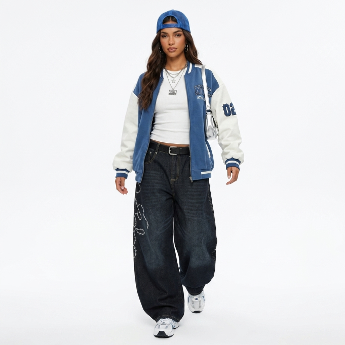 LENCE Washed Wide Jeans